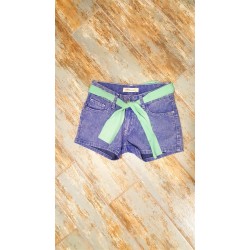 Kuşaklı Üç Renk Kot Şort Kuşaklı Üç Renk Kot Şort