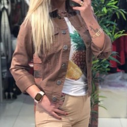 Likralı Jean Ceket Likralı Jean Ceket