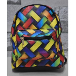 Rengarenk Desenli Mini Sırt Çantası