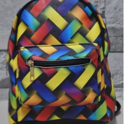 Rengarenk Desenli Mini Sırt Çantası