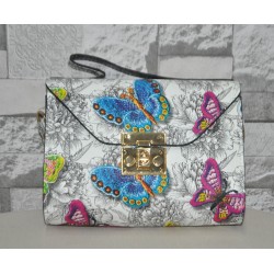 Kelebek Desenli Omuz Çantası