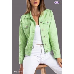 Likralı Yeşil Jean Ceket Likralı Yeşil Jean Ceket