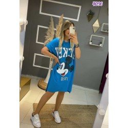 Mickey Dijital Mini Elbise