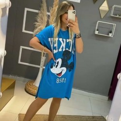 Mickey Dijital Mini Elbise
