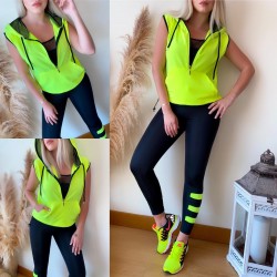 File detay üçlü taytlı takım yeşil