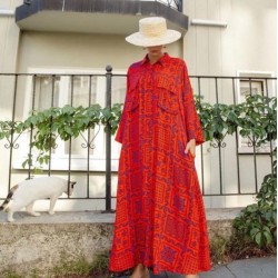 Etnik Desen midiboy elbise