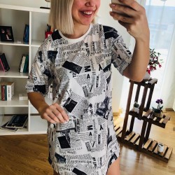 Newspaper Tunik Elbise Newspaper Tunik Elbise