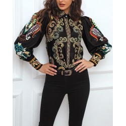 Etnik tasarım vintage gömlek