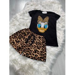 Daisy leopar şortlu takım