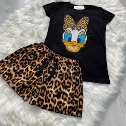 Daisy leopar şortlu takım