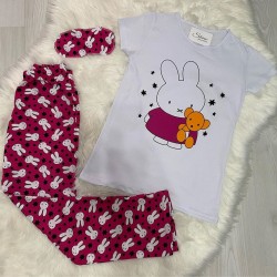 Tavşan Desen Üçlü Takım