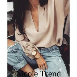 Yaka Detay Crep Bluz