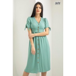 Full Düğmeli Ayrobin Elbise