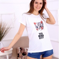 Kedi Baskılı Tshirt Kedi Baskılı Tshirt
