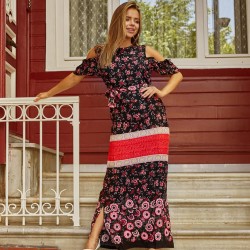 Etnik Desen viscon elbise