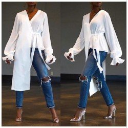 Kol tasarım bağlama bluz