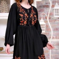 Nakış İşleme İp Detay Elbise Nakış İşleme İp Detay Elbise