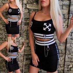 Off White Zincir Detay Takım Off White Zincir Detay Takım