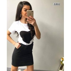 Kalp Detay Bluz Etek Set Takım Kalp Detay Bluz Etek Set Takım