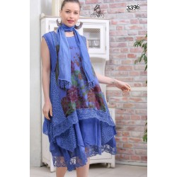 Dantel detay çiçek tasarım elbise