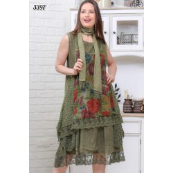 Dantel Detay Çiçek Tasarım Elbise