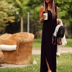 Yırtmaç Detay Basic Salaş Elbise