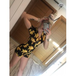 Pikachu Baskı Mini Tulum Pikachu Baskı Mini Tulum