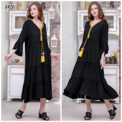 Yaka Saçaklı Salaş Elbise Yaka Saçaklı Salaş Elbise