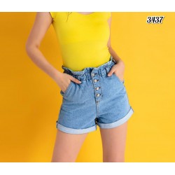 Düğme Detay Kot Şort Düğme Detay Kot Şort