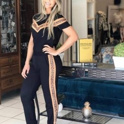 Leopar şeritli ikili takım