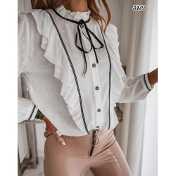 Puantiye Şifon Kumaş Gömlek