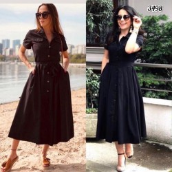 Düğme kuşak detay gömlek elbise Düğme kuşak detay gömlek elbise