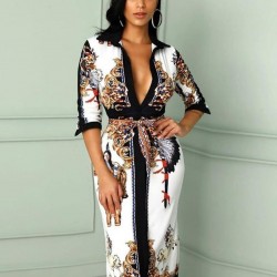 Etnik Kızılderili Atlas Elbise