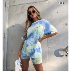 Nke Pastel Desen Şortlu Takım