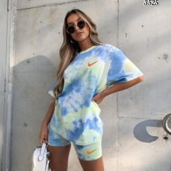 Nke Pastel Desen Şortlu Takım