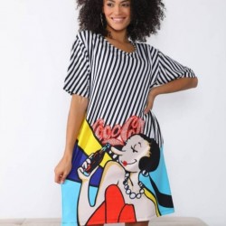 Safinaz Çizgi Desen Tunik Elbise Safinaz Çizgi Desen Tunik Elbise