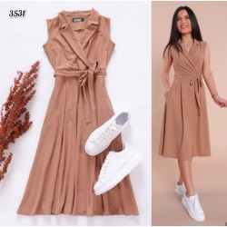 Yaka Detay Viscon Elbise