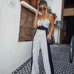 Çizgi desen askılı tulum Çizgi desen askılı tulum