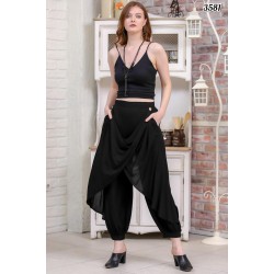 Düğme Detay Şalvar Pantolon