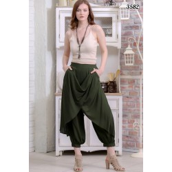 Düğme Detay Şalvar Pantolon