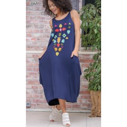 Nakış Detay Cepli Elbise