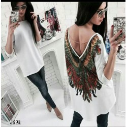 Melek Kanat Desenli Salaş Tshirt Melek Kanat Desenli Salaş Tshirt