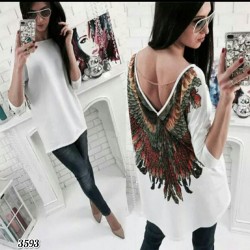 Melek Kanat Desenli Salaş Tshirt Melek Kanat Desenli Salaş Tshirt