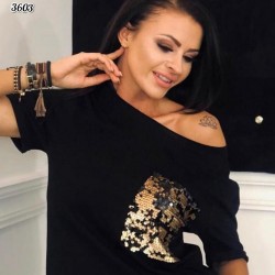 Cep Payetli Salaş Bluz Cep Payetli Salaş Bluz