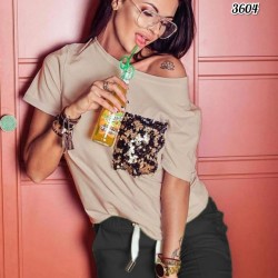 Cep Payetli Salaş Bluz Cep Payetli Salaş Bluz