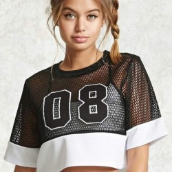 Fileli rakam detay crop bluz Fileli rakam detay crop bluz