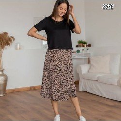 Karen leopar desen elbise