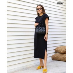 Omuz Vatka Yırtmaçlı Elbise