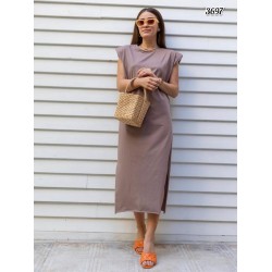 Omuz Vatka Yırtmaçlı Elbise