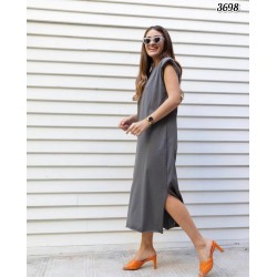 Omuz Vatka Yırtmaçlı Elbise